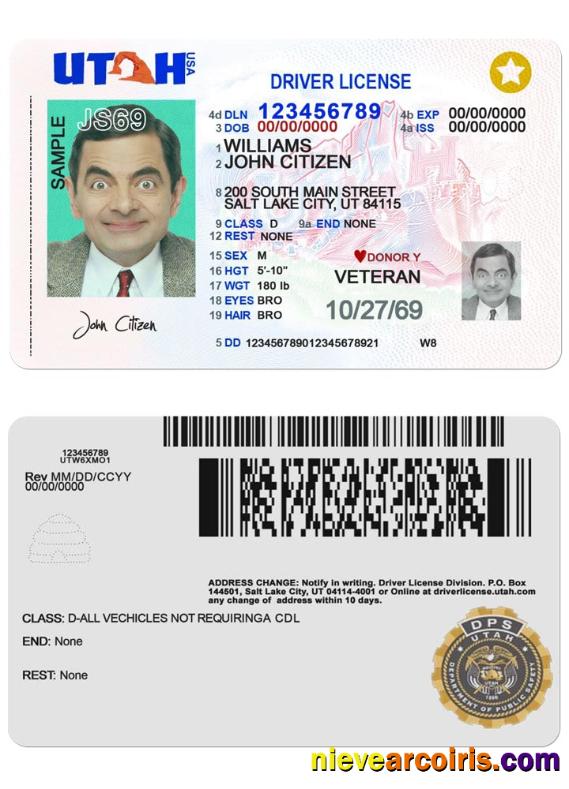 USA Utah driving license 2021-present
